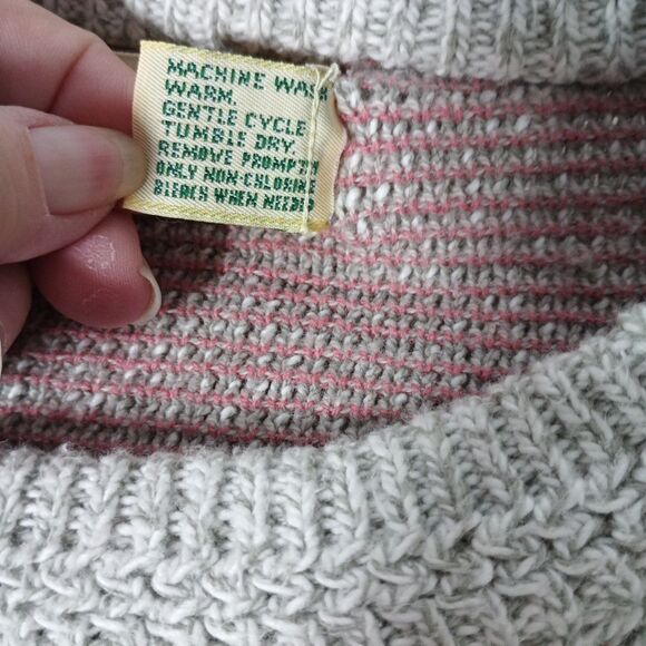 St Johns Bay Southwest Knit Sweater L 42-44 Gray 100% Cotton USA Vintage - Picture 8 of 11
